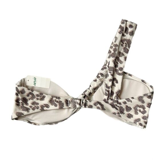 NEW Aerie Leopard One Shoulder Bandeau Bikini Top Size Small - Picture 4 of 8